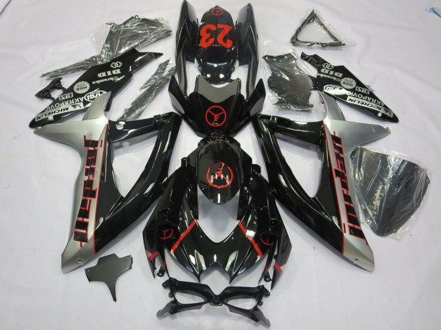 Schwarz Grau Jordan 2008-2010 GSXR 600-750 Motorrad Verkleidung