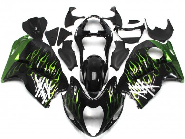 Schwarz Mit Dunkelgrün Flamme 1997-2007 GSXR 1300 Motorrad Verkleidung