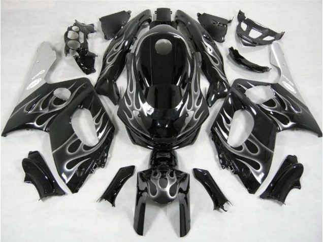 Schwarz & Silber Flamme 1998-2007 YZF600 Motorrad Verkleidung