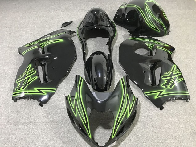 Schwarzer & Grüner Blitz 1997-2007 GSXR 1300 Motorrad Verkleidung