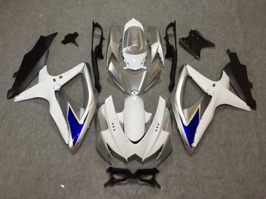 Silber Weiß Blau 2008-2010 GSXR 600-750 Motorrad Verkleidung