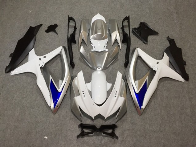 Silber Weiß Blau 2008-2010 GSXR 600-750 Motorrad Verkleidung