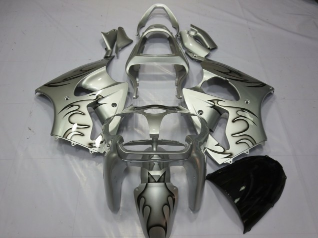 Silber Flamme 2000-2002 ZX6R Motorrad Verkleidung