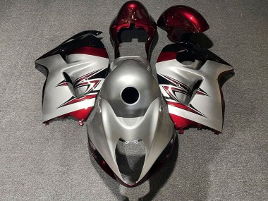 Silber Glänzend & Candy Red 1997-2007 GSXR 1300 Motorrad Verkleidung