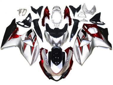Silber Mit Roten Akzenten 2009-2016 GSXR 1000 Motorrad Verkleidung
