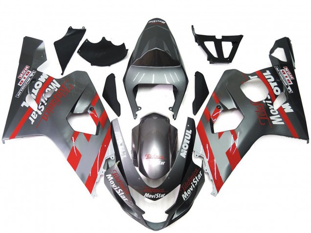 Silber & Rot Movistar 2004-2005 GSXR 600-750 Motorrad Verkleidung