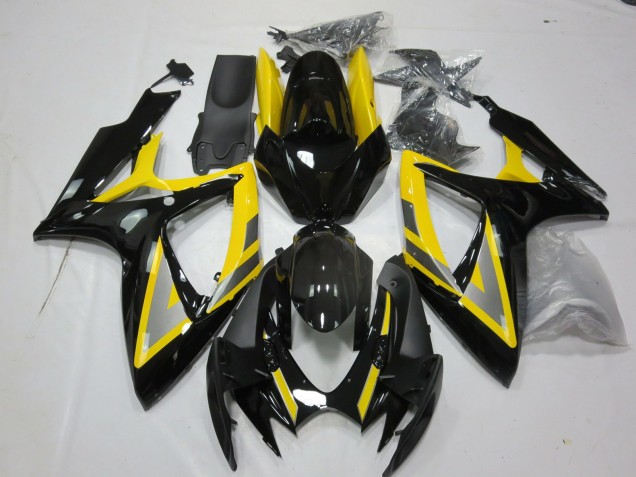 Silber & Schwarz Gelb 2006-2007 GSXR 600-750 Motorrad Verkleidung