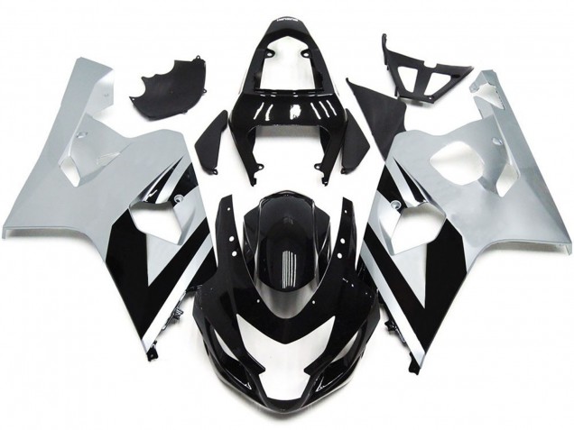 Silber & Schwarz Glänzend OEM Stil 2004-2005 GSXR 600-750 Motorrad Verkleidung