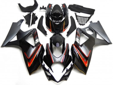 Silber & Schwarz Mit Rot 2007-2008 GSXR 1000 Motorrad Verkleidung