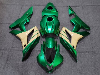Smaragdgrün & Hellbraun 2007-2008 CBR600RR Motorrad Verkleidung