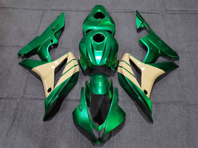 Smaragdgrün & Hellbraun 2007-2008 CBR600RR Motorrad Verkleidung