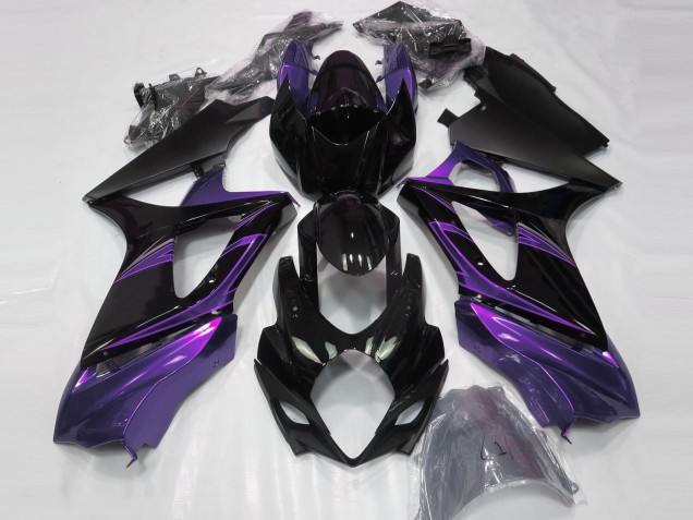 Stimmungsviolett & Schwarz Glänzend 2007-2008 GSXR 1000 Motorrad Verkleidung