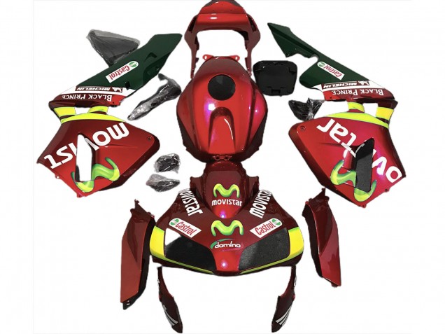 Tiefrot Movistar 2003-2004 CBR600RR Motorrad Verkleidung