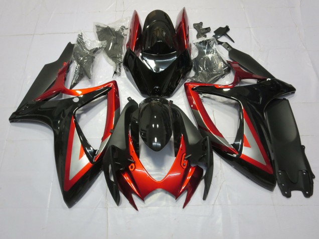 Tiefrot Schwarz 2006-2007 GSXR 600-750 Motorrad Verkleidung