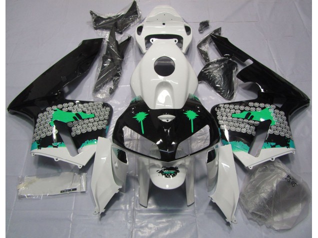 Türkisspritzer Auf Glänzendem Schwarz 2005-2006 CBR600RR Motorrad Verkleidung
